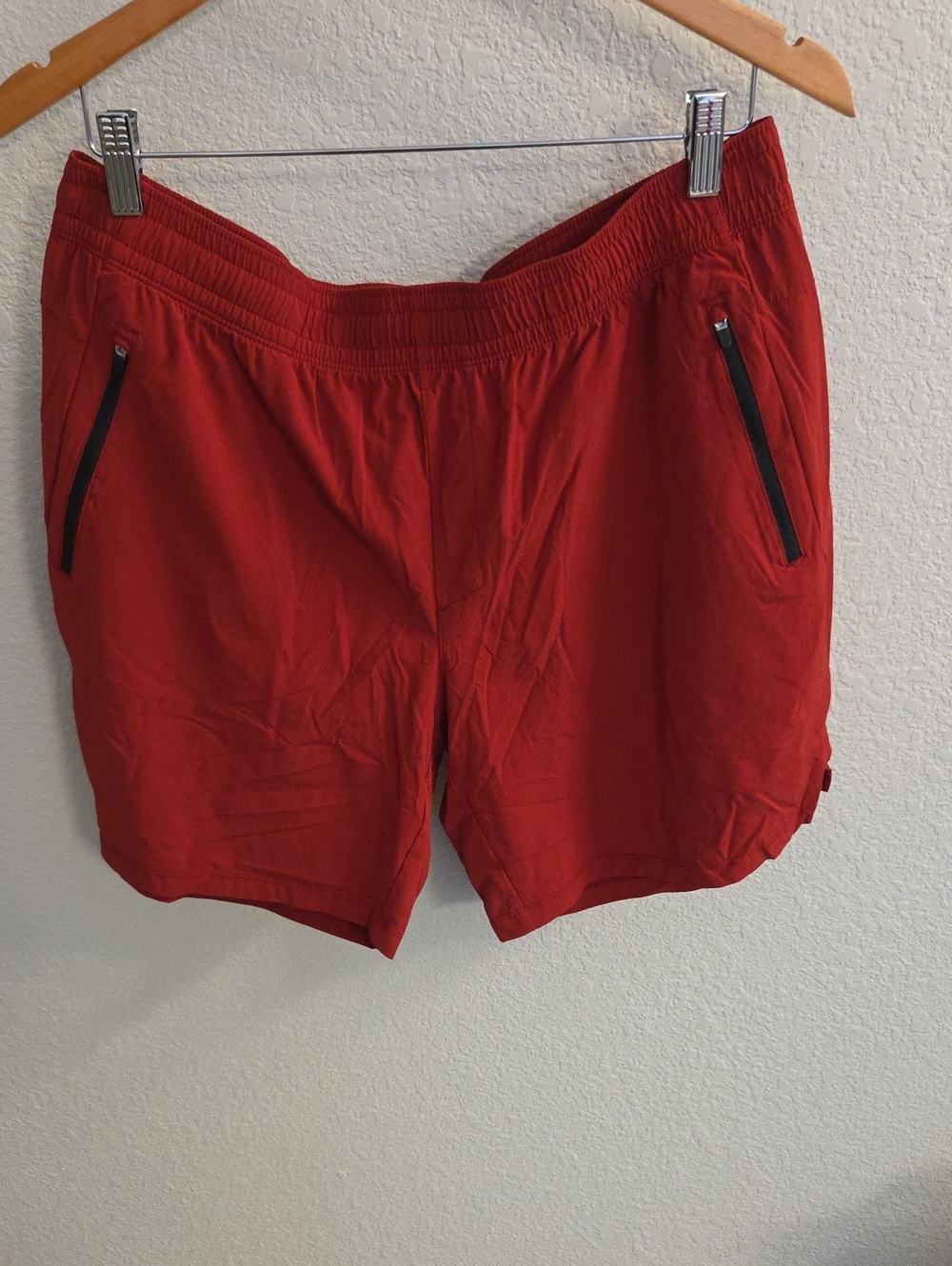 all in motion Red Men's Athletic Shorts with Zip Pockets